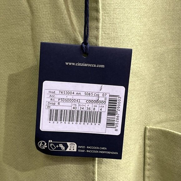 Cinzia Rocca Icons Coat Womens 40 US 4 Green‎ Wool Blend Quiet Luxury Lagenlook - Picture 4 of 6